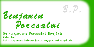 benjamin porcsalmi business card
