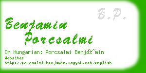 benjamin porcsalmi business card